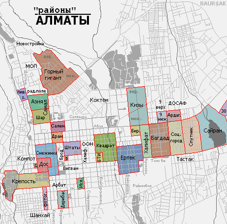 Алма-Ата пацанская - карта