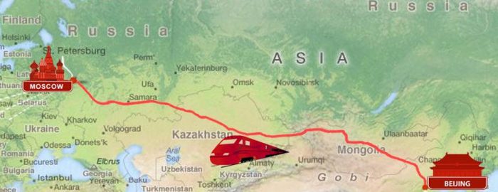 карта Китай Казахстан Европа Новый шелковый путь