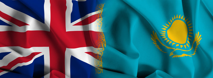 флаги Великобритании и Казахстана