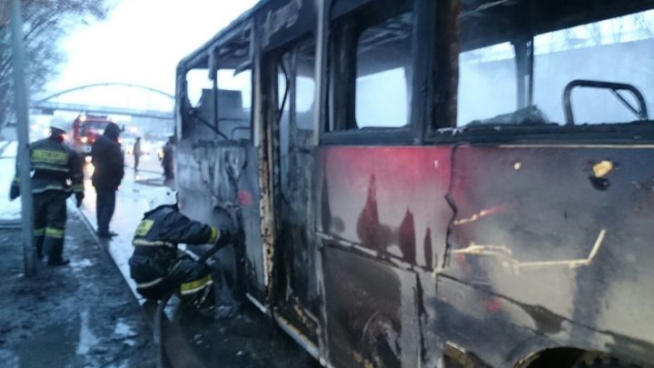 автобус сгорел в Алматы