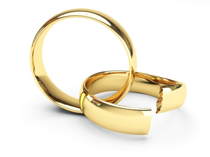 развод, сломанные кольца