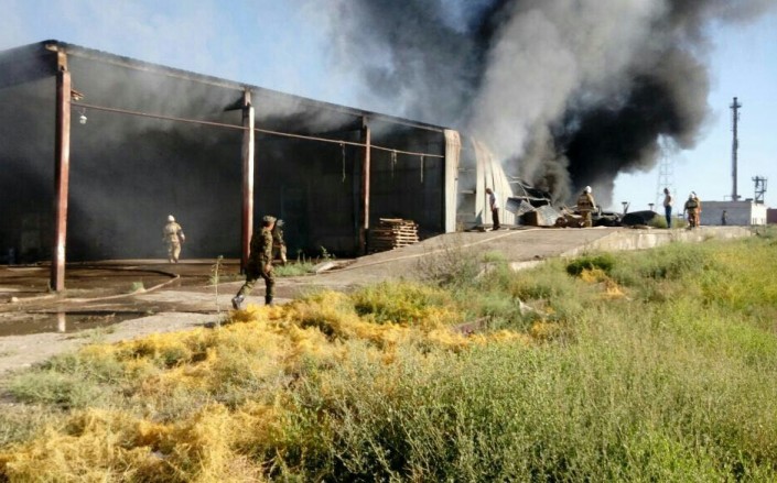 пожар на складе в туркестане