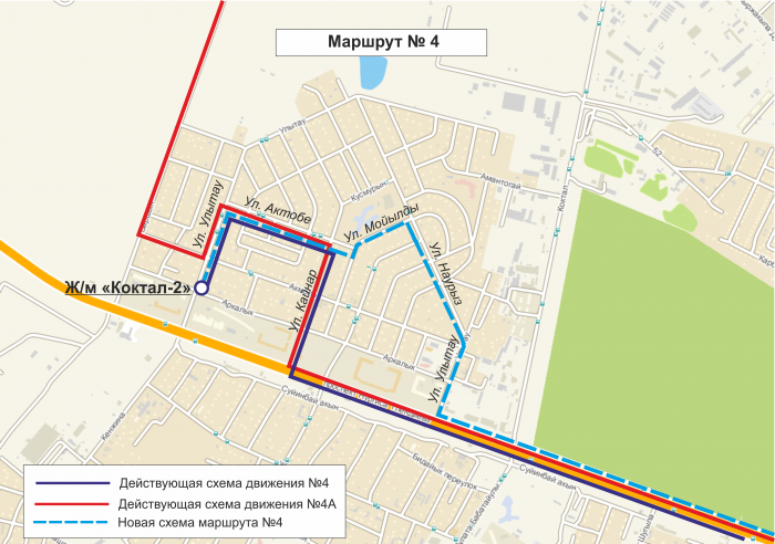 Карта движения автобуса 4