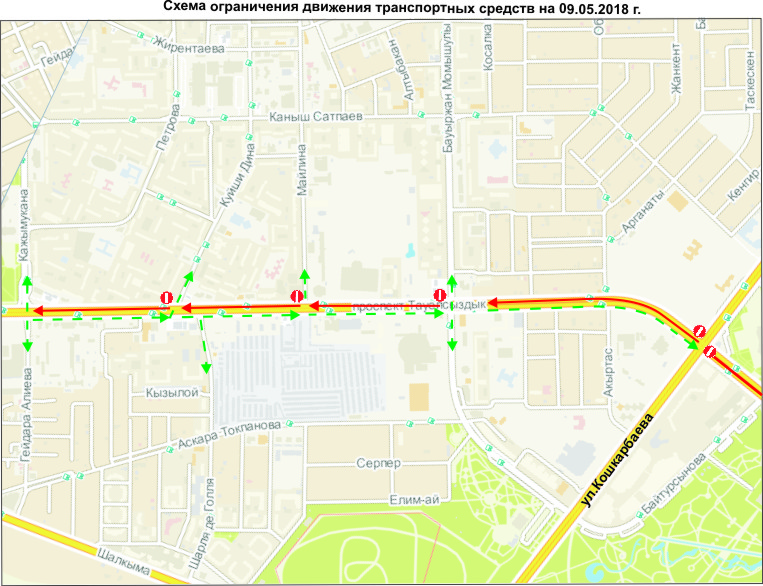 Транспортная схема астана
