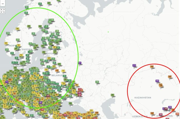 загрязнение воздуха в казахстане и европе